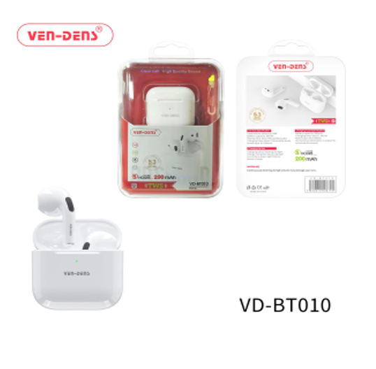 Audifono Manos Libres Ven-Dens Vd-Bt010 Bluetooth 5.4 Blanco