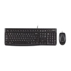 Combo Teclado y Mouse Logitech MK120 Membrana Alámbrico USB Negro