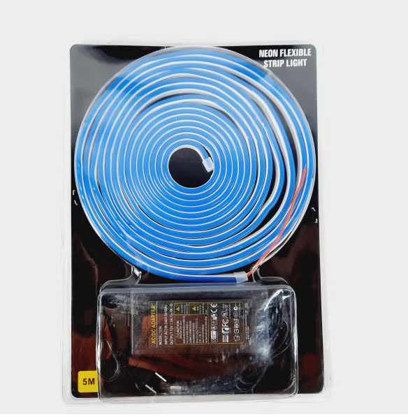 Tira LED Neon Azul con Adaptador - Iluminacion Moderna