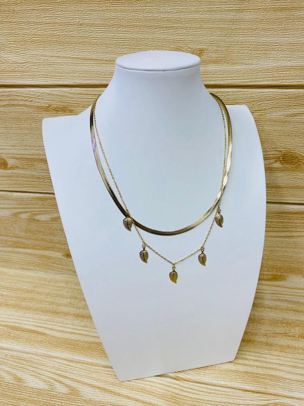 Xuping Collar Dorado Doble Diseño Hojas T000724122