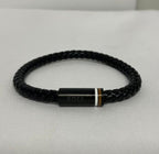 Pulsera Poderosa Cuero Estilo Hugo Boss Negro
