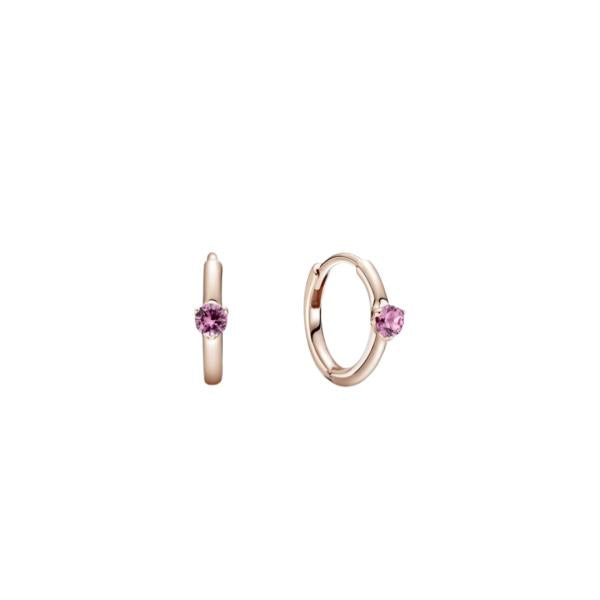 Poderosa Aretes Huggie Rosa Elegancia Diaria Imagen principal del producto