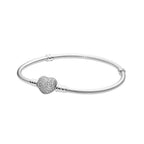 Poderosa Pulsera Pandora Cierre Corazon Circonias B01