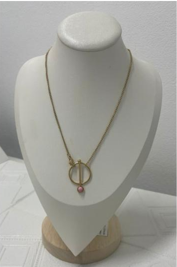 Collar acero diseño dorado turquesa toque boho chic