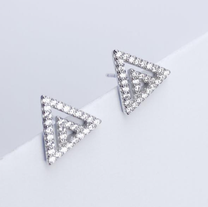 Aretes 7GOOD SILVER Plata 925 Triangulo