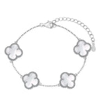 Van Cleef & Arpels Pulsera Diseño Trebol Grande Plateado