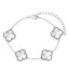 Van Cleef & Arpels Pulsera Diseño Trebol Grande Plateado