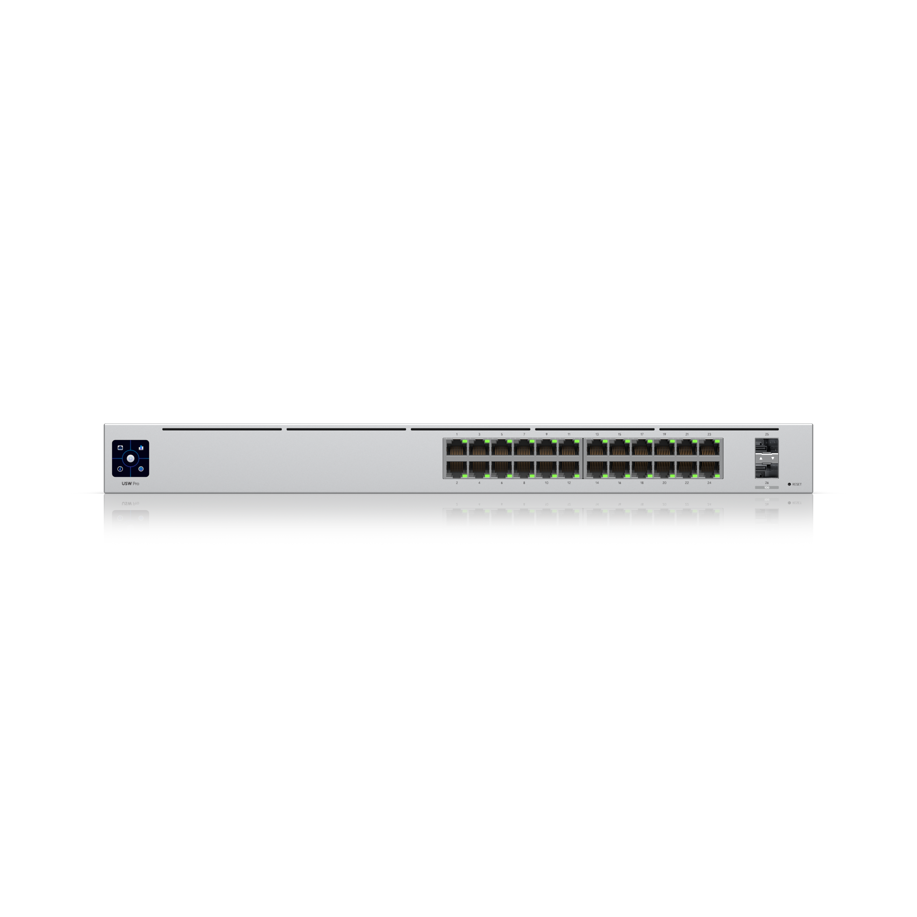 Switch UniFi USW-Pro-24-POE Gen2 de Ubiquiti con 24 puertos PoE y 2 puertos SFP+