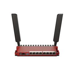Vista frontal del router MikroTik L009UiGS-2HaxD-IN para empresas