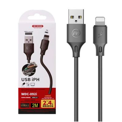 CABLE USB LIGHTNING WDC-092I 2M WEKOME NEGRO