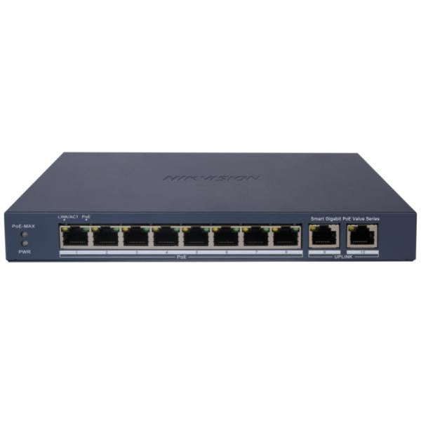 Switch Hikvision 10 Puertos Gigabit PoE Smart Managed - Negro