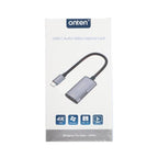 Tarjeta de Captura USB Tipo C a HDMI Hembra OTN-UC323 Onten - Plateado