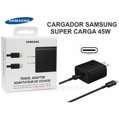 CARGADOR COMPLETO TIPO C A TIPO C 45W SAMSUNG 1.1 NEGRO