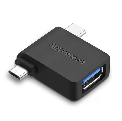 Convertidor Micro B USB Tipo C a USB Tipo a 30453 Ugreen - Negro