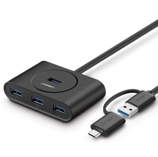 Hub USB Tipo a con Adaptador Tipo C 40850 Ugreen - Negro