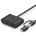 Hub USB Tipo a con Adaptador Tipo C 40850 Ugreen - Negro