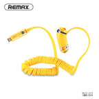 Cargador Carro USB Lightning Micro B RCC211 Lemen Remax - Amarillo