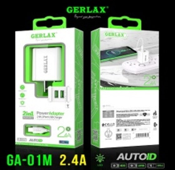Cargador Casa GA-01M Gerlax - Micro B Blanco