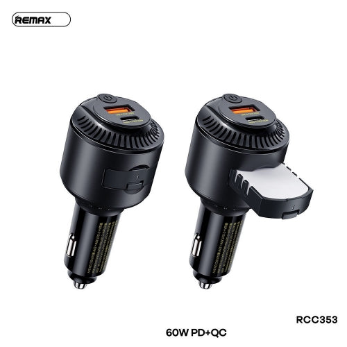 Cargador Cubo Carro Transmisor Fm RCC353 Remax - Negro