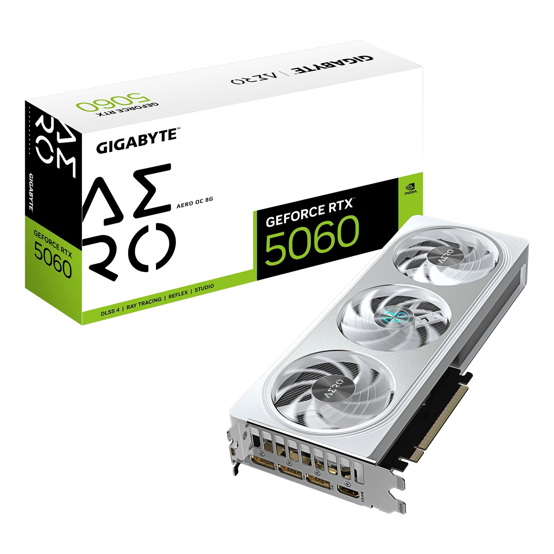 Tarjeta Video Gigabyte RTX 5060 Aero OC 8GB GDDR7 Blanca Imagen principal del producto