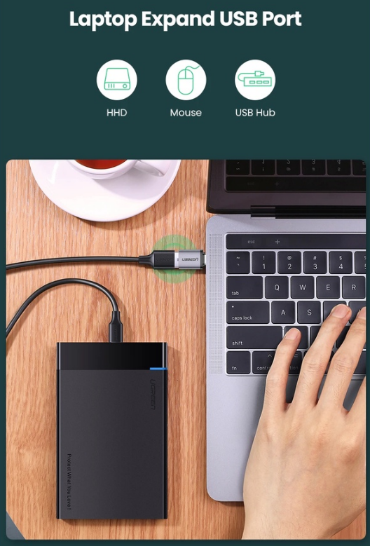 Adaptador OTG USB Tipo C Macho a Tipo a Hembra US270 50283 Ugreen - Gris