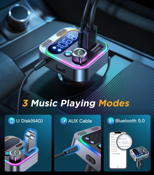Transmisor Bluetooth Fm JR-CL16 Joyroom - Silver