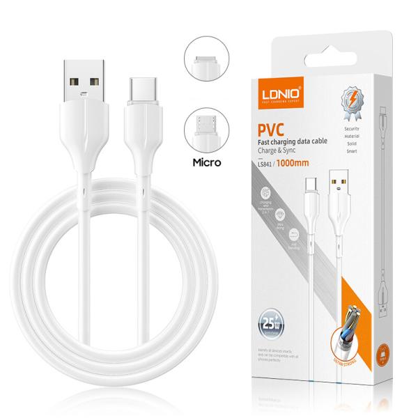 Cable USB Tipo C LS891 Ldnio - Blanco