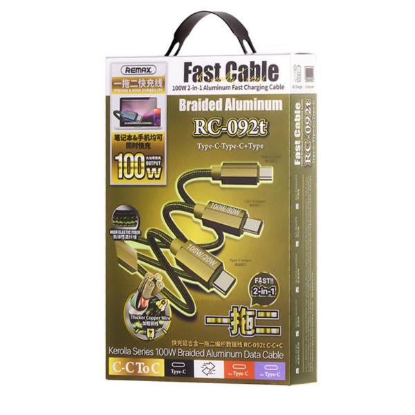 Cable USB Tipo C-c RC-092T Serie Kerella Remax - Negro