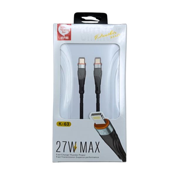 Cable USB Lightning K-63 Youshengku - C-l Negro