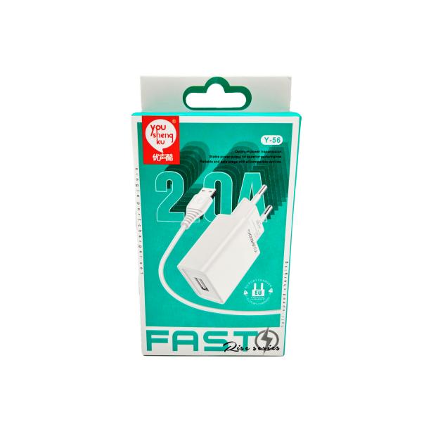 Cargador Casa Y-56 Youshengku - Blanco Micro B Us