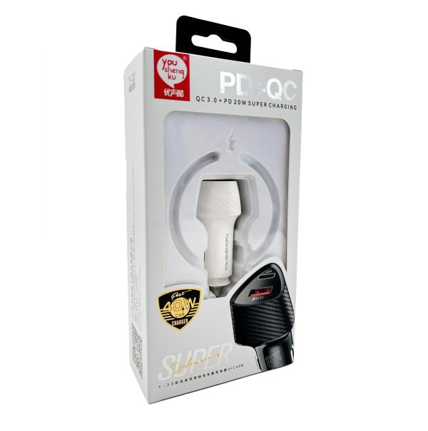 Cargador Cubo Carro Y-33 Youshengku - Blanco