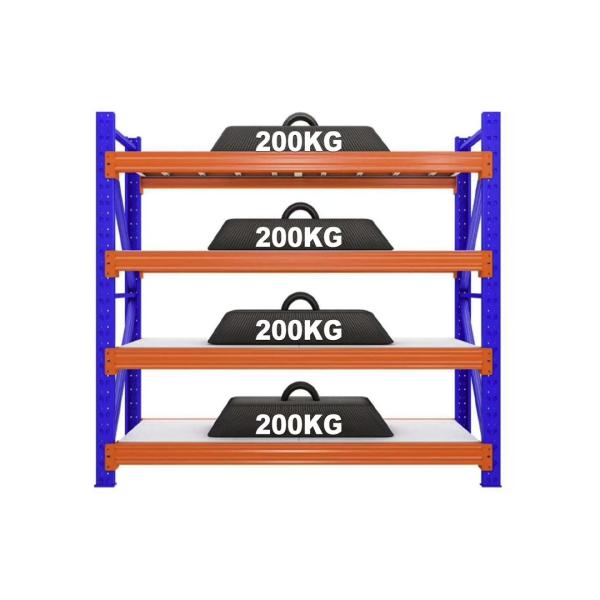 Estante Rack 4 Niveles 200KG 2m*1.83m*60cm - Azul Naranja