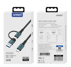 Cable USB Tipo C OTN-CC205 Onten - Gris Verde