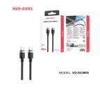Cable USB Tipo C VD-DCM05 VEN-DENS - 1M Negro C-c