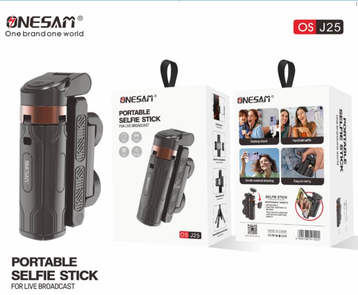 Tripode selfie stick grip Onesam OS-J25 control BT Imagen secundaria del producto