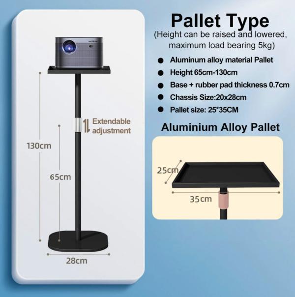 Holder soporte proyector extensible 130 cm base estable Imagen secundaria del producto