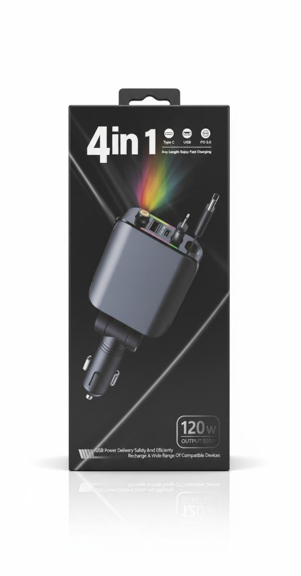Transmisor Fm Cargador 4EN1 Negro - Negro