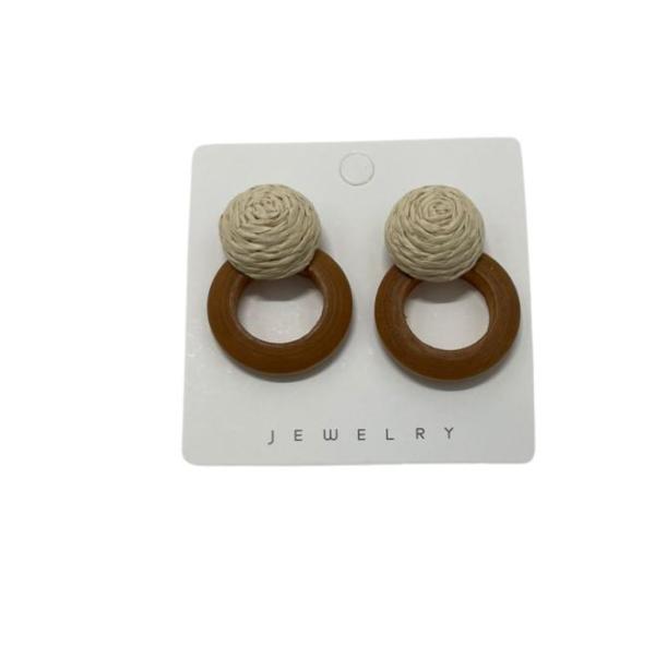 Aretes de Madera Natural Elegantes Imagen secundaria del producto
