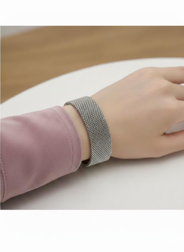 Pulsera de Acero Diseño Plateado - Plateado
