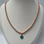 Collar Tiffanny & Co Corazon Verde Menta Oro Rosa