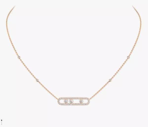 Collar de Acero Messika Diseño Piedras - Oro Rosa