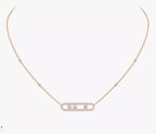 Collar de Acero Messika Diseño Piedras - Oro Rosa