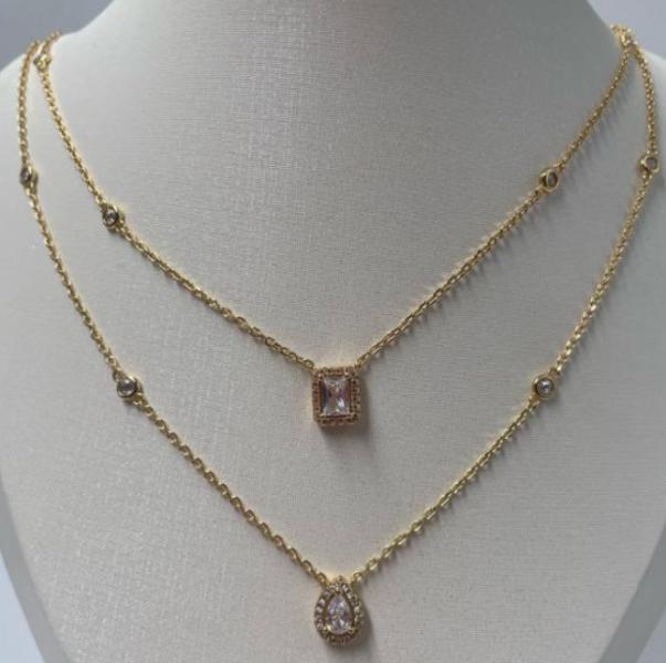 Collar Messika Diseño Doble Perlas Dorado
