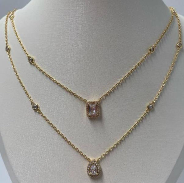 Collar Messika Diseño Doble Perlas Dorado
