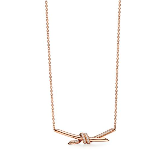 Collar Poderosa Nudo Oro Rosa Plateado Tiffanny & Co Imagen secundaria del producto