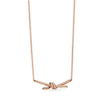 Collar Plateado Tiffanny & Co Diseño Nudo Oro Rosa