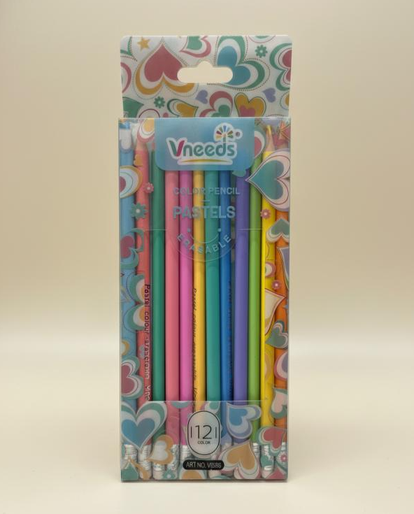 Lapices de pastel 12 unds con borrador Imagen secundaria del producto