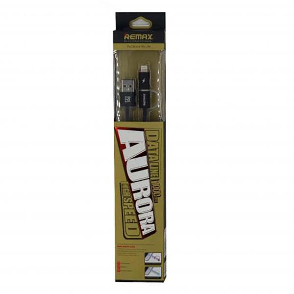 Cable USB Lightning Micro B RC-020T Aurora Remax - Negro