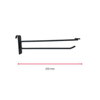 Gancho para Lamina con Hablador 6MM Grueso 250MM de Largo FG-0267 - Negro