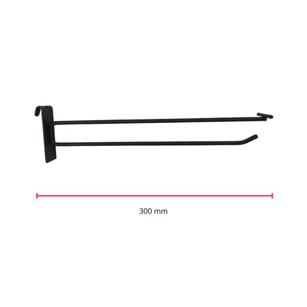 Gancho para Lamina con Hablador 6MM Grueso 300MM de Largo FG-0267 - Negro